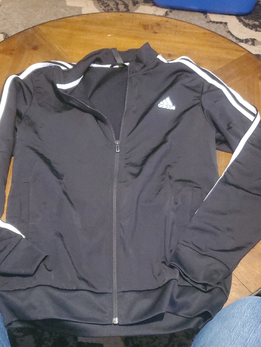 adidas Black Performance Track Jacket with White Stripes